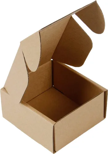 RUSPEPA Sobres de cartón corrugado reciclables de papel Kraft, caja de cartón pequeña perfecta para envío, embalaje, regalos, manualidades, 4 x 4 x