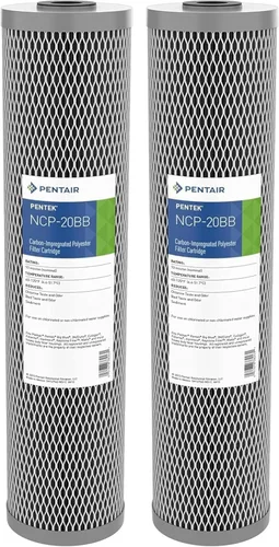 Miniatura 9 de Pentair Pentek NCP-20 Filtro de agua de carbono, 20 pulgadas, cartucho de filtro plisado impregnado de carbono sin celulosa para toda la casa, 20 x
