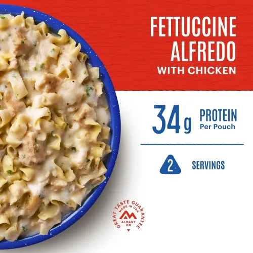 Miniatura 3 de Mountain House Fettuccine Alfredo con pollo Alimentos liofilizados para mochileros y campamentos Paquete de 6