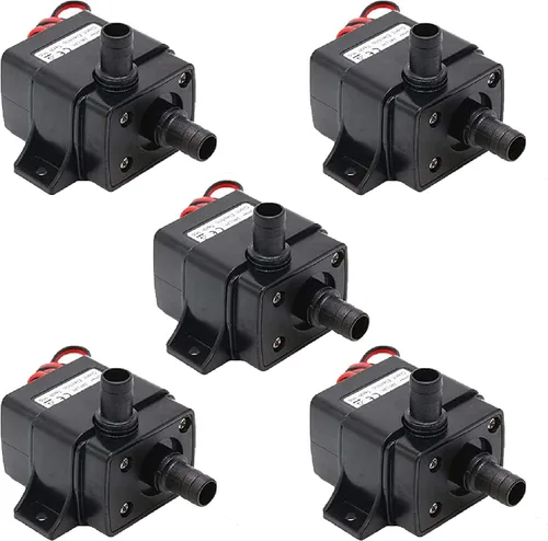 Paquete de 5 bombas de agua sin escobillas de 12 V CC - Bomba ultrasilenciosa de alto flujo de 240L/H 4.2W con cabezal 3M para