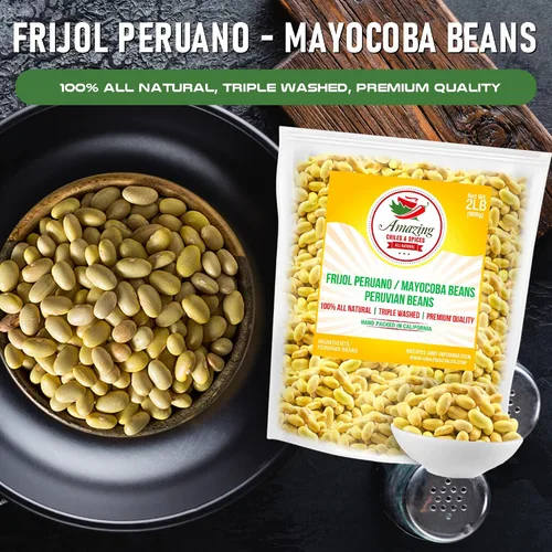 Miniatura 3 de Frijol Peruano - Frijol Peruano - Frijol Peruano - Frijoles de mayocoba, 100% naturales, calidad premium. Triple lavado. por Amazing Chiles and