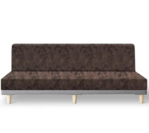 Miniatura 40 de molasofa - Funda elástica para futón de aspecto de cuero, cubierta para sofá sin brazos, protector de muebles con parte inferior elástica, funda