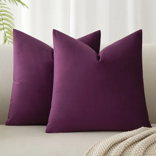 Miniatura 83 de Juspurbet - Juego de 2 fundas decorativas de terciopelo para cojines, fundas suaves para sofá, cama o sillón con cremallera oculta, para sala