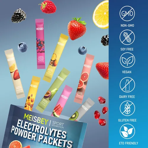 Miniatura 4 de Paquetes de electrolitos en polvo, 32 barras de hidratación sin azúcar, mezcla líquida diaria de electrolitos intravenosos con vitaminas