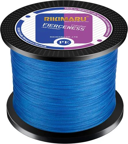 Miniatura 15 de Rikimaru - Sedal de pesca trenzado, resistente a la abrasión, Superline con cero elasticidad y baja memoria. Diámetro extrafino 327-1094 yardas