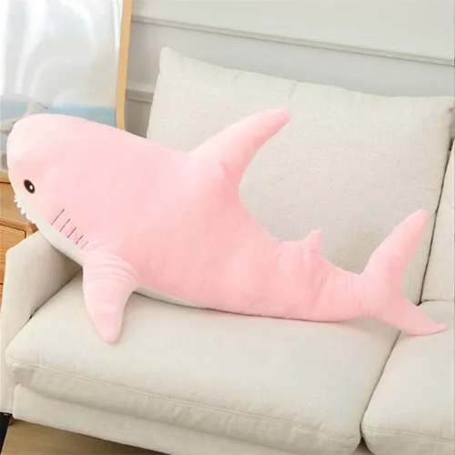 Miniatura 3 de Peluche de tiburón, animal de peluche de tiburón rosa suave, juguetes de tiburón grande de felpa para decoración del hogar, regalo para niños