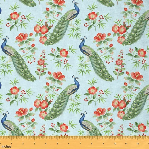 Miniatura 17 de Rustic Flowers Indoor Outdoor Fabric,Retro Floral Soft Flannel Polyester No Stretch Farmhouse Style Crafts & Sewing Supplies DIY Fabrics,1 Yard