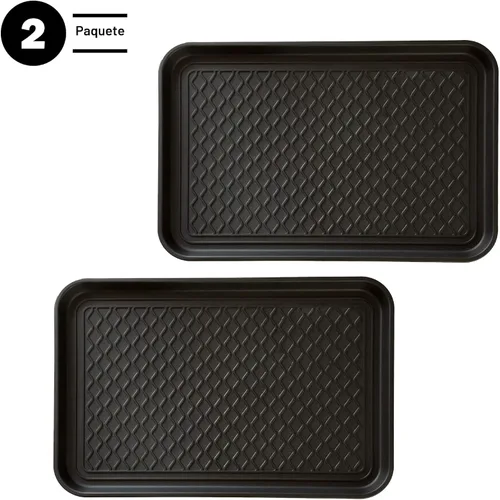 Miniatura 3 de Alfombrilla o bandeja para botas, de Stalwart, ecológica, 30 x 15 pulgadas, tamaño grande, negra, Negro