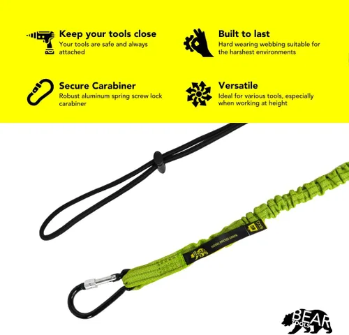 Miniatura 3 de Cordón para herramientas de seguridad de 3 pies, cordón resistente para casco duro con mosquetón, extremo de bucle ajustable, ultraduradero
