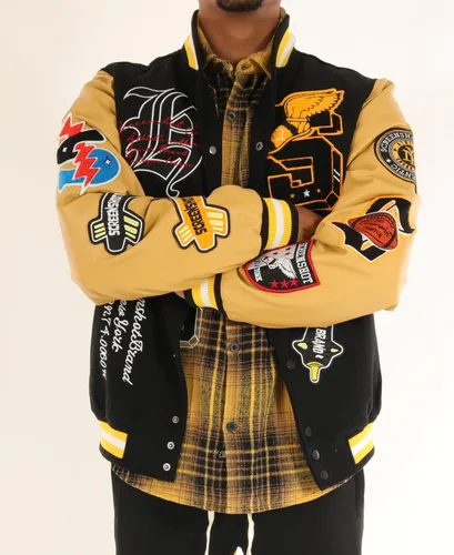 Miniatura 5 de SCREENSHOT VARSITY JACKET 3202 - Chaqueta de moda pesada acolchada para hombre, estilo urbano