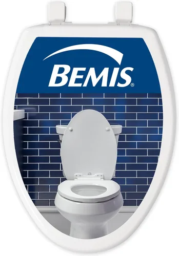 Miniatura 10 de BEMIS 1500EC 390 - Asiento de inodoro con bisagras Fácil Limpia & Cambia, madera esmaltada duradera y anodizada, diseño alargado, color blanco
