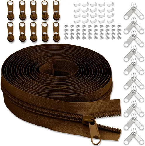 Miniatura 34 de Cinta de cremallera de nailon #5 para costura: YZSFIRM 10 yardas blancas por The Yard Cremalleras de bobina de nailon para manualidades de costura