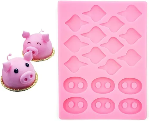 Miniatura 2 de Cestony Moldes de silicona con forma de orejas de cerdo para manualidades, pasteles, fondant, galletas, jabón, pudín de azúcar, chocolate, caramelos