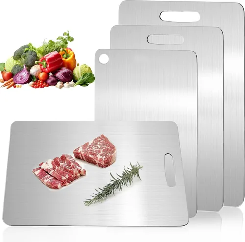 Miniatura 9 de Tabla de cortar de titanio Katuchef, 2026 Nueva 100% Pura Tabla de cortar de titanio para cocina, Titan Cut Pro No tóxico Tablas de cortar duraderas