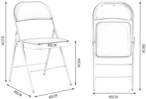Miniatura 3 de Folding Chairs Silla de escritorio acolchada para muebles, silla de camping, silla de descanso plegable con marco de metal para sillas de oficina