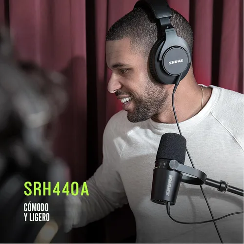 Miniatura 5 de Shure SRH440A Auriculares Profesionales de Estudio con Cable Sobre la Oreja – Auriculares de Monitoreo y Grabación con Respuesta de Frecuencia