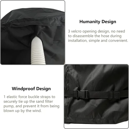 Miniatura 4 de Cubiertas para bomba de filtro de arena Sobana, cubiertas de filtro de arena de tela Oxford impermeable 600D, adecuadas para la mayoría de bombas
