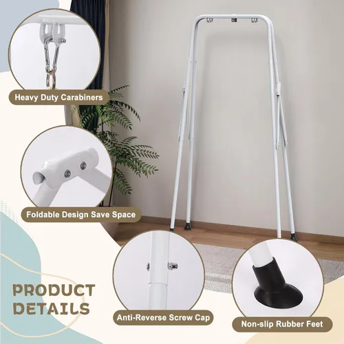 Miniatura 5 de Saltador de bebé 2 en 1 con columpio - Uso en interiores y exteriores, Saltadores y rebotadores para bebés, Columpio para niños pequeños con soporte