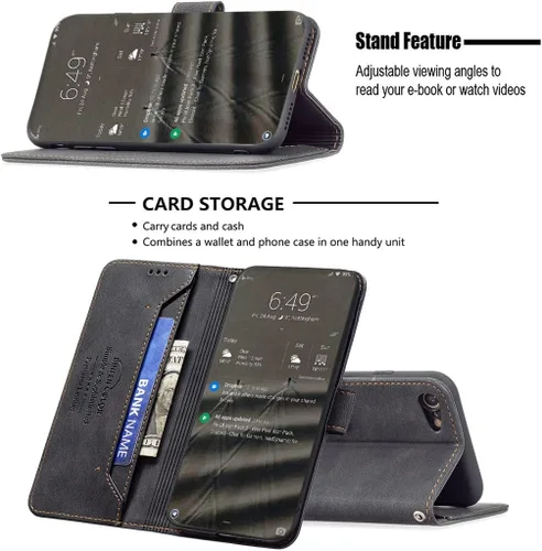 Miniatura 2 de jioeuinly Kalley Black 3 - Funda compatible con Kalley Black 3 Phone Case Cover Flip Stand Cover PU Leather BF09 Wallet Case Black