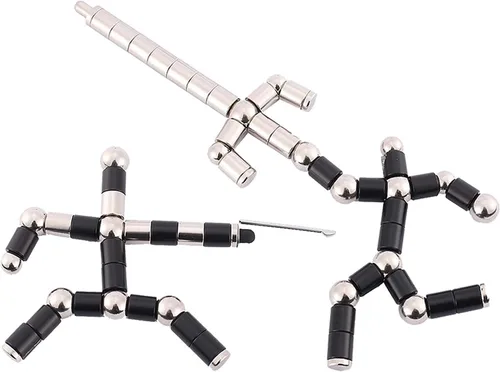 Miniatura 5 de Bolígrafo magnético de metal para aliviar el estrés, construir varias formas, multifuncional, imán deformable para escritura, bolígrafo polar