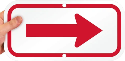 SmartSign Letrero de "flecha derecha (rojo)" | 6 x 12 pulgadas, aluminio reflectante de grado ingeniero 3M, fabricado en Estados Unidos