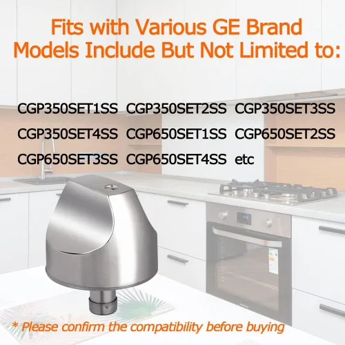 Miniatura 5 de GE Cafe Range - Perilla de repuesto para quemador de cocina WB03X25889 para CGP350 y CGP350, perillas de cocina de acero inoxidable para reemplazar
