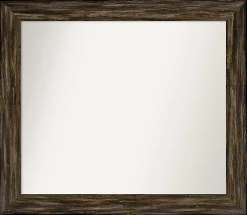 Miniatura 285 de Amanti Art Espejo de baño marrón para sobre el fregadero, 25 x 25 pulgadas, hecho a medida, espejo de tocador cuadrado marrón medio, marco de madera