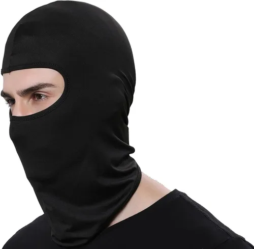Miniatura 2 de Paquete de 5 mascarillas faciales de esquí negras para hombre, pasamontañas a prueba de polvo para equitación al aire libre, pesca y sombreros