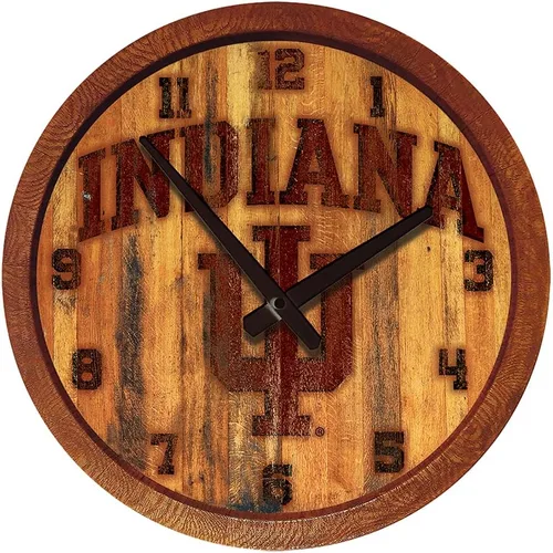 Miniatura 150 de The Fan-Brand NCAA Oklahoma Sooners: Reloj de pared con parte superior de barril de imitación para decoración de bar, decoración de fiesta