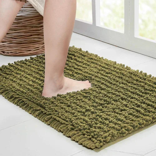 Miniatura 55 de Walensee Alfombra de baño antideslizante (24x17 pulgadas, rosa polvoriento) absorbente de agua, súper suave, lanuda de felpilla, lavable a máquina