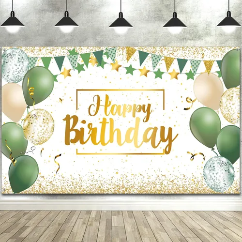 Miniatura 13 de Tatuo Decoraciones de Feliz Cumpleaños Telón de Fondo Pancarta, Cartel de Fondo de Cumpleaños con Purpurina, Suministros de Fiesta, Fondo de Fotos