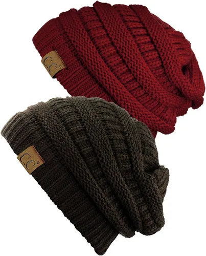 Miniatura 75 de Gorro a la moda de tejido suave abultado, cálido y elástico de C.C