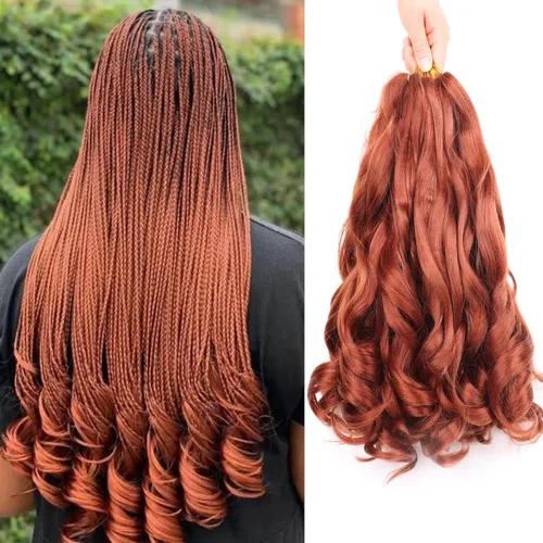 Miniatura 84 de Cabello rizado francés para trenzar de 12 pulgadas, 8 paquetes de cabello rizado preestirado para trenzas de caja, rizos franceses, trenzas