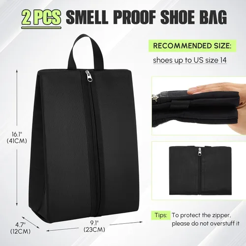 Miniatura 4 de Leinuosen Bolsa de tacos a prueba de olores para deportes, resistente al olor y al agua, bolsa de zapatos de fútbol, fútbol, béisbol, golf, con tela