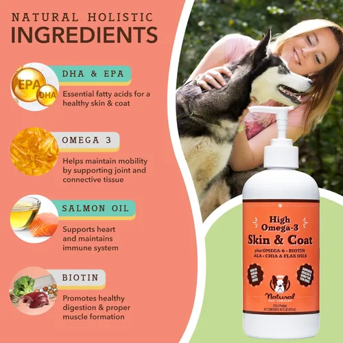Miniatura 2 de Natural Dog Company Paquete para Articulaciones, Piel y Pelaje Saludables para Perros, Incluye (1) Botella de Aceite para Piel y Pelaje Natural Dog