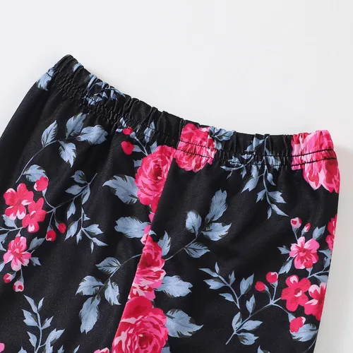 Miniatura 20 de Kucnuzki Conjunto de ropa para bebé niña pequeña, camisa de manga con volantes, pantalón floral, ropa de otoño e invierno para niña