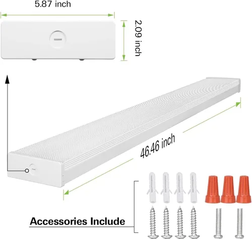 Miniatura 6 de hykolity 4FT Luz LED envolvente con 3 potencias/3 lúmenes/3 CCT seleccionables, 55W/65W/75W, 5500lm/6500lm/7500lm, 3000K/4000K/5000K, 4 pies de luz