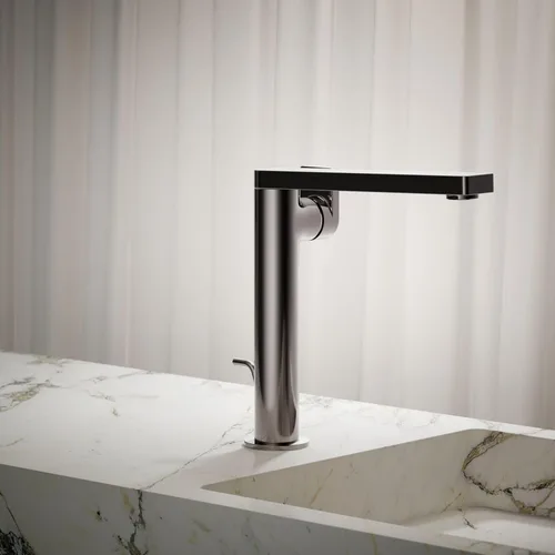Miniatura 2 de Kohler 73168-4-TT Composed - Grifo alto para lavabo de baño con manija de palanca, 1.2 gpm, titanio vibrante