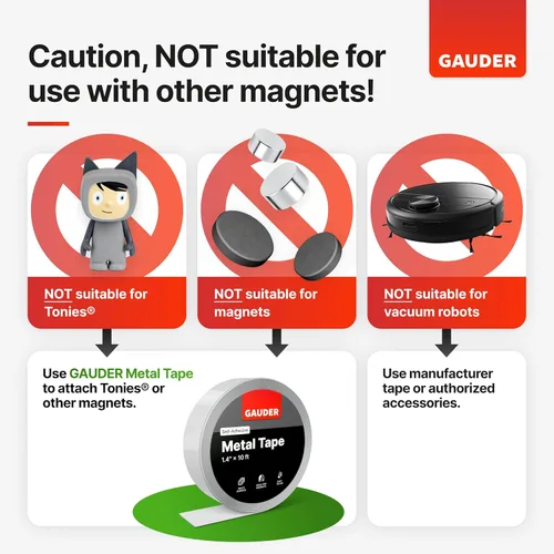 Miniatura 6 de GAUDER Cinta magnética autoadhesiva fuerte, tiras magnéticas adhesivas de espuma para superficies irregulares, rollo magnético de alta resistencia