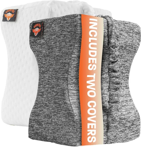 Almohada de rodilla refrescante para personas que duermen de lado con correa y 2 fundas - Almohada de espuma viscoelástica para piernas para dormir