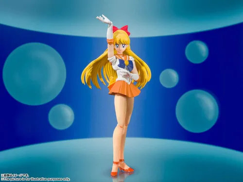 Miniatura 2 de S.H. Figuarts Sailor Moon Sailor Venus Animation Color Edition (versión de reventa), aprox. 5.5 pulgadas (5.512 in), PVC y ABS prepintada figura