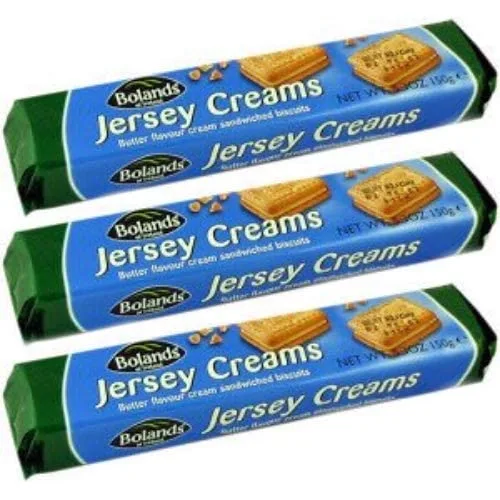 Bolands Jersey Creams, paquete de 3 bolsas, sabor a mantequilla irlandesa, galletas rellenas de crema, 4.41 oz por bolsa