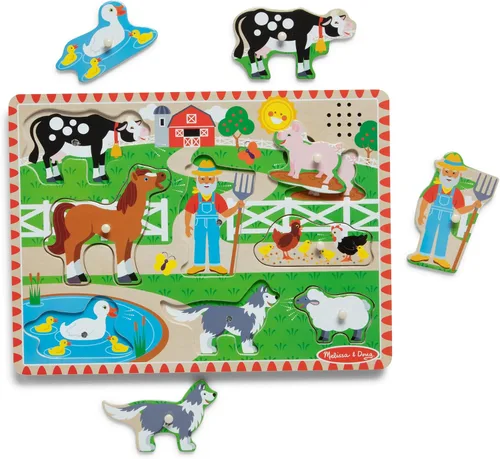 Miniatura 4 de Melissa & Doug - Rompecabezas con sonido (8 piezas), Granja de McDonald's, Multicolor