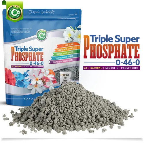 Fertilizante triple súper fosfato 0-46-0 - Fabricado en Estados Unidos - Potenciador de floración - TSP alimento vegetal de fósforo puro para