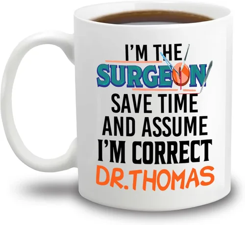 Miniatura 8 de Taza de café con nombre personalizada para hombres, mujeres, cirujano médico, taza de café blanca personalizada para cirujano ortopédico, taza