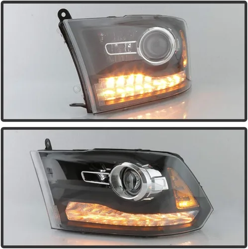 Miniatura 5 de ACANII - Para [modelo de estilo proyector] 2013-2018 Dodge Ram 1500 2500 3500 Faros delanteros negros montaje izquierdo+derecho
