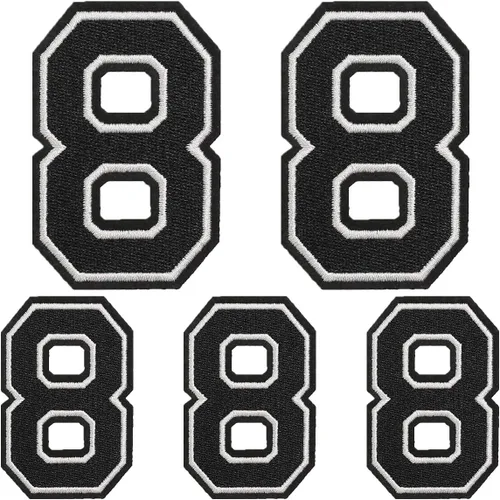 Miniatura 86 de Parches de números para planchar, 5 piezas de parches de números bordados completos para ropa, vestido, sombrero, jeans, accesorios de bricolaje
