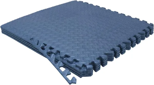 Miniatura 20 de SkyBlue 12 X (24 pies cuadrados) Alfombrilla de piso de gimnasio de 24 x 24 pulgadas de espuma EVA entrelazada para ejercicio de fitness, Celeste