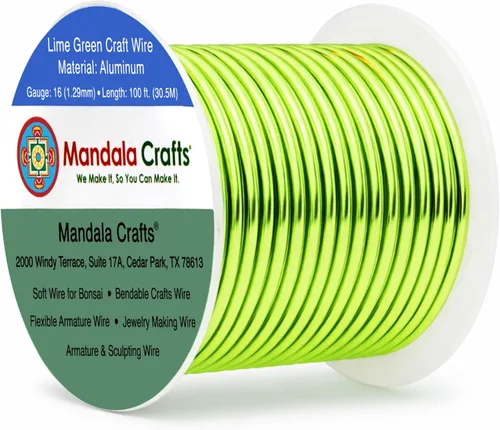 Miniatura 29 de Mandala Crafts - Alambre de aluminio anodizado de 8 calibre para hacer joyas - 9.75 m de alambre flexible negro colorido - Flexible para bonsái