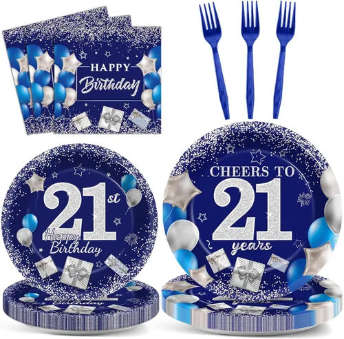 Miniatura 13 de Juego de 96 piezas de suministros para fiesta de delfín, platos de delfín, servilletas, tenedores, papel desechable, para postres, pasteles, vajilla